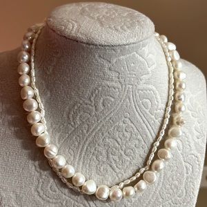 New double strand natural pearl chocker